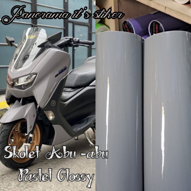 Jual Stiker Skotlet Motor Warna Abu Abu Pastel Glossy Premium Scotlet