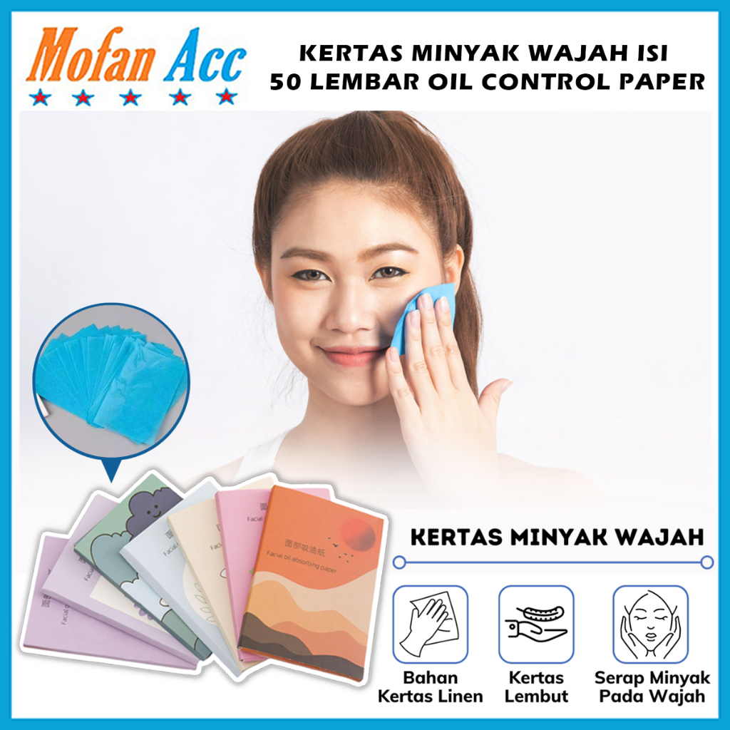 Jual Kertas Minyak Wajah Isi 50 Lembar Facial Oil Control Paper Travel 50 Sheet Tissue Linen 7297