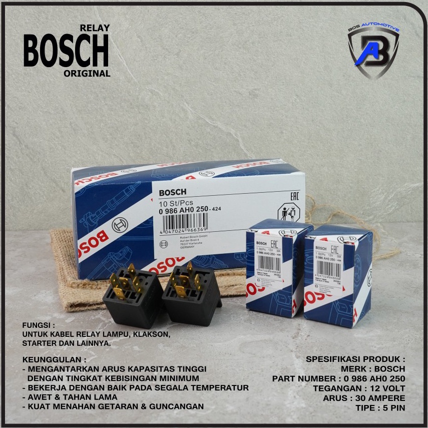 Jual el Baru EzP Relay BOSCH Kaki 5 Pin 12V 3A 87a Pemutus Arus Mobil ...