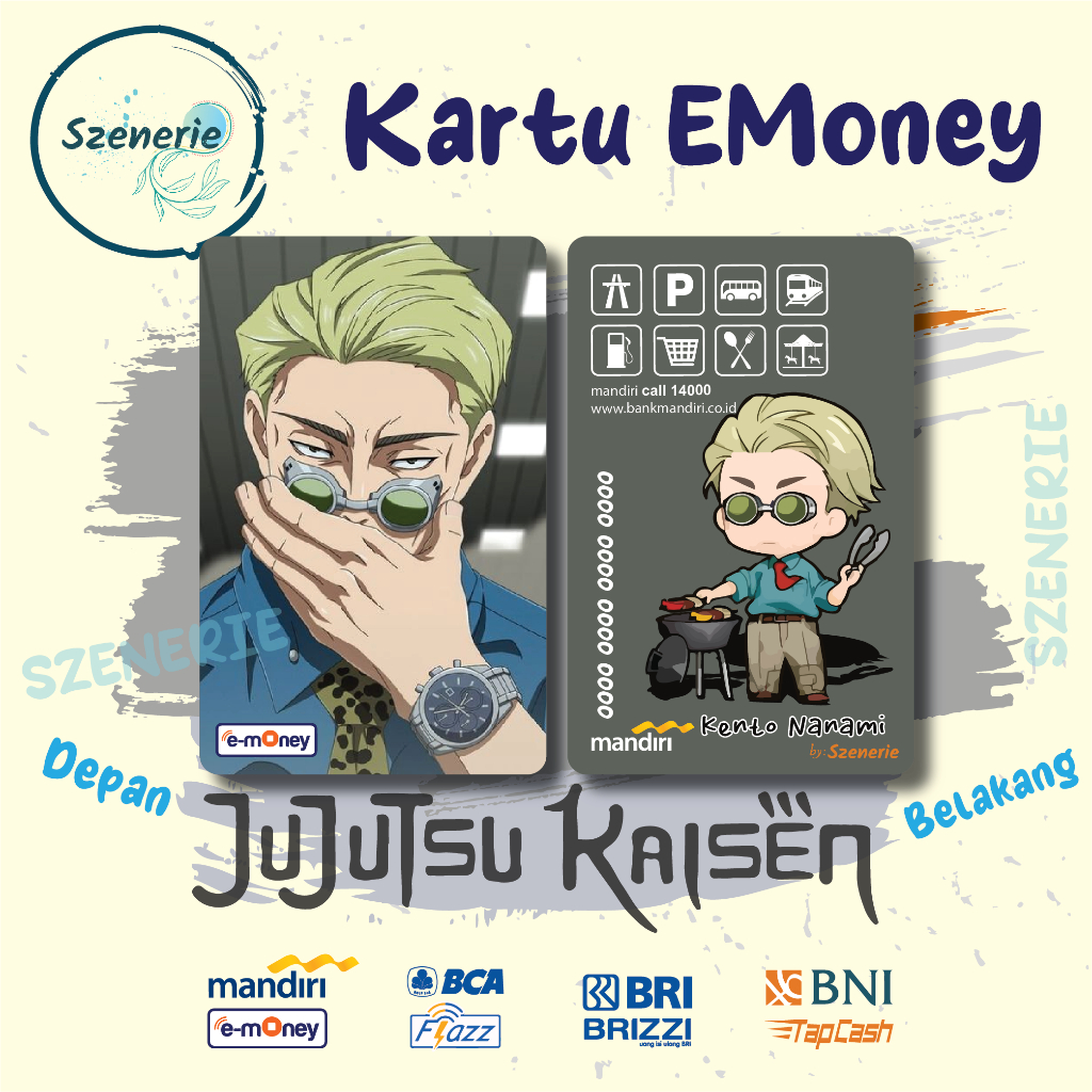 Jual Emoney Kento Nanami JJK Flazz gen 2 Kartu E-money Mandiri BCA ...