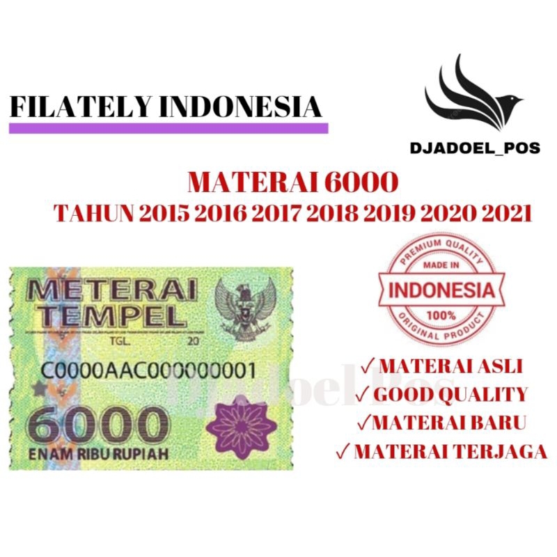 Jual MATERAI 6000 TAHUN 2015 2016 2017 2018 2019 2020 2021 (Baru ...