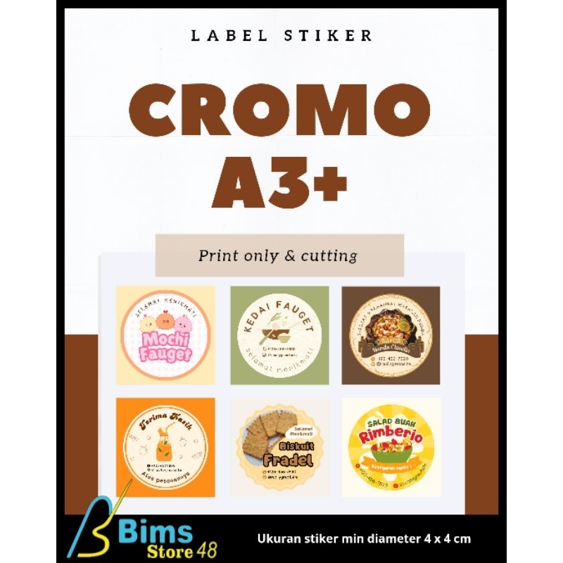 Jual STIKER CROMO A3+ CUTTING MURAH / CETAK LASER / CETAK STIKER ...