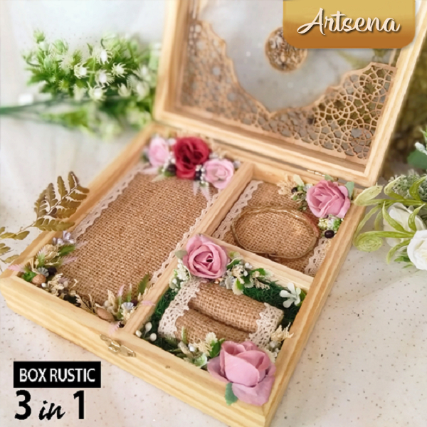 Jual Box Mahar Perhiasan 3in1 / Box Mahar Rustic / Box Cincin Kalung ...