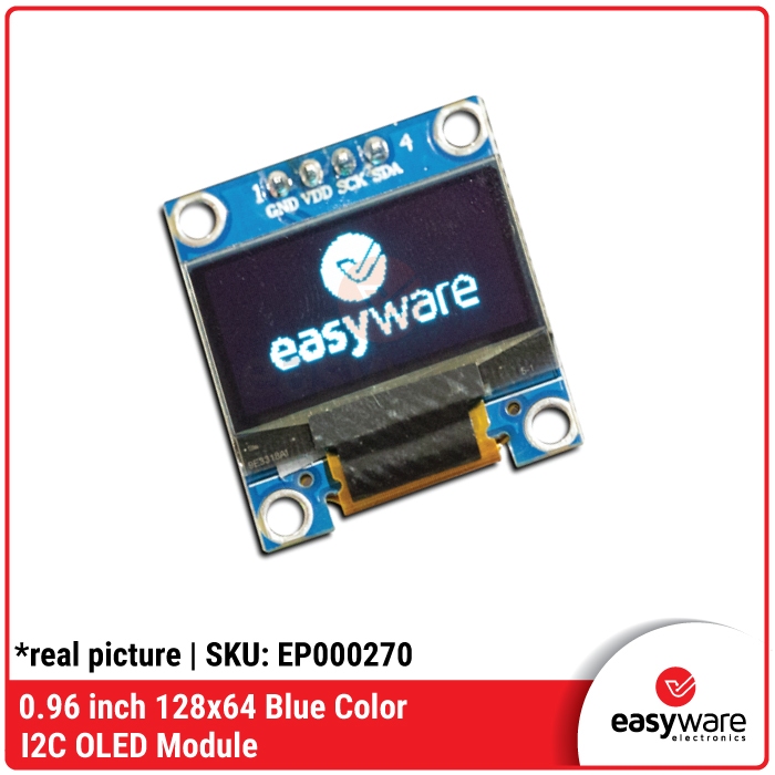 Jual OLED 128x64 LCD I2C SPI 0.96 INCH WHITE BLUE YELLOW BLUE BACKLIGHT ...