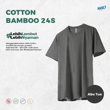 ANTI BAKTERI Kaos Polos Katun Bambu 24S Kaos Polos Cotton Bamboo