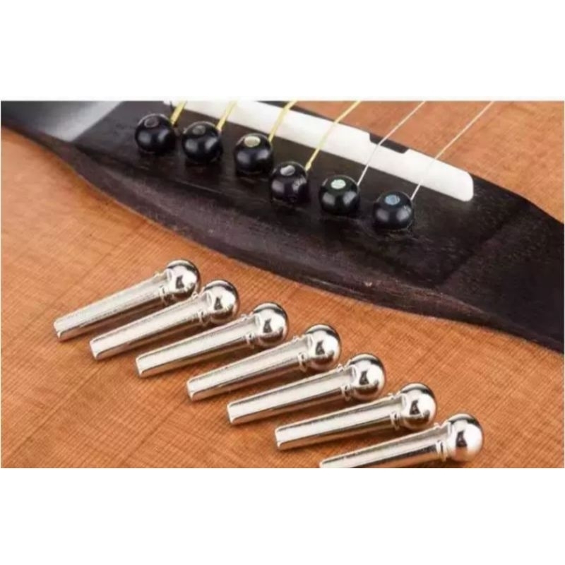 Jual Pin besi Bridge Gitar akustik 6 pcs hitam/ silver/mas | Shopee ...