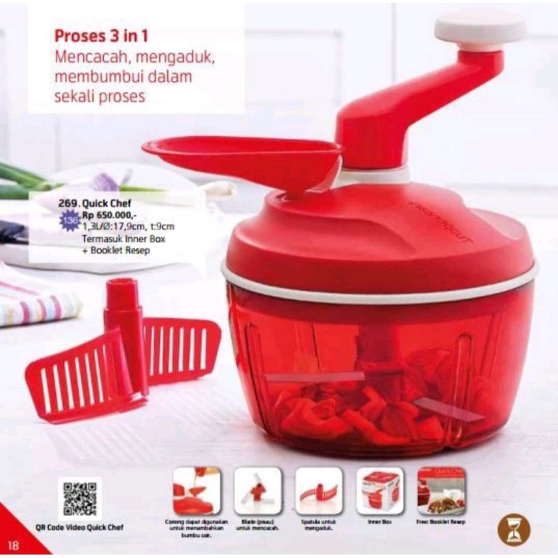 Quick Chef Tupperware - Hachoir Manuel - Neuf Sous Emballage