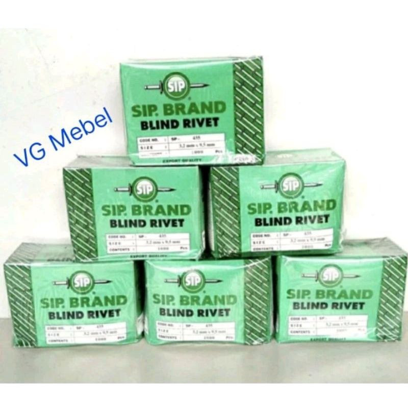 Jual Paku Rivet Ripet SIP BRAND SP 675 - Blind Rivet 4,8 X 19 mm (± 500 ...