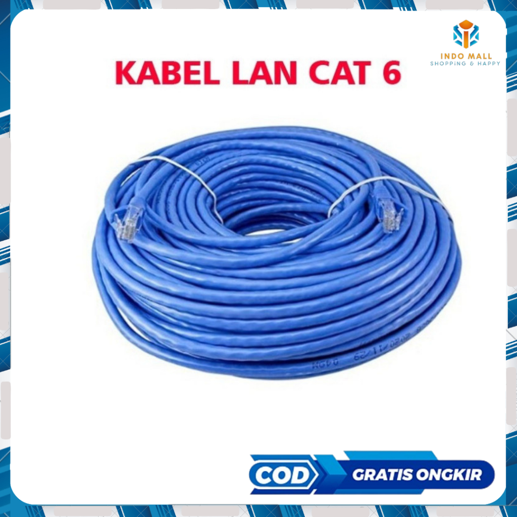 Jual Kabel LAN RJ45 Cat6 RJ45 UTP Ethernet Internet - 30 METER Indomall ...