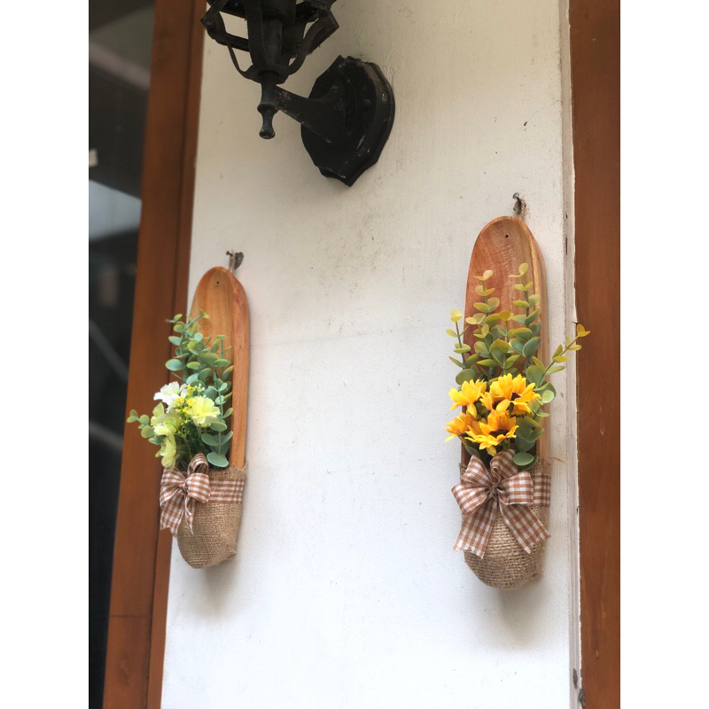 Rubby-Hiasan Dinding Sepatu Bunga Unik / Hiasan dinding Kayu estetik Rustic