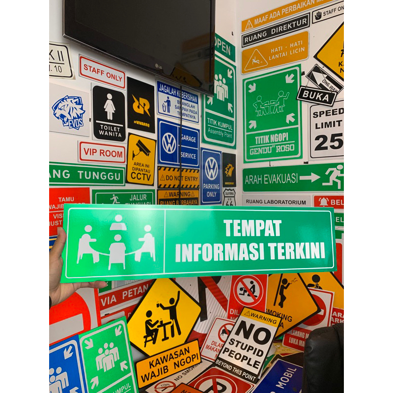 Jual SIGN TEMPAT INFORMASI TERKINI 15 x 60CM | Shopee Indonesia