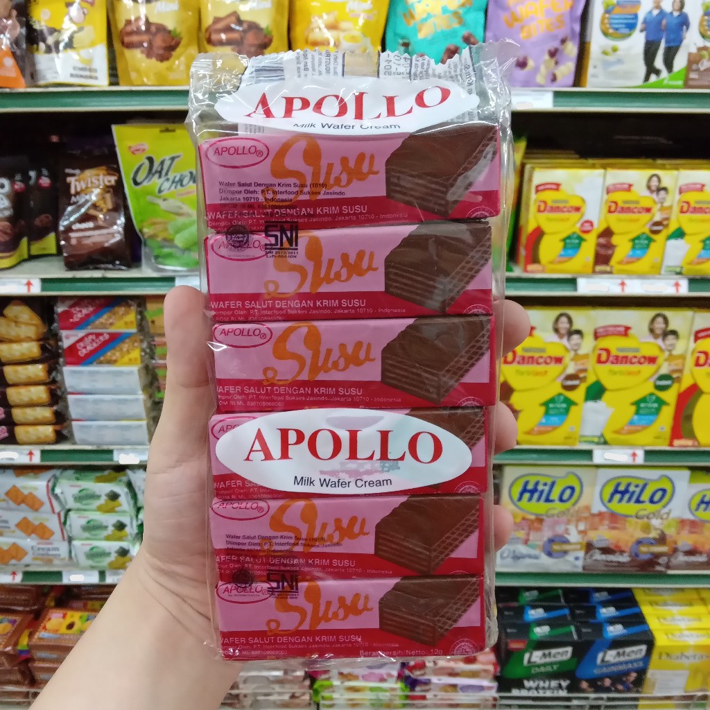 Jual APOLLO CHOCOLATE COATED WAFER 12 PCS X 12 g / APOLLO MILK WAFER ...
