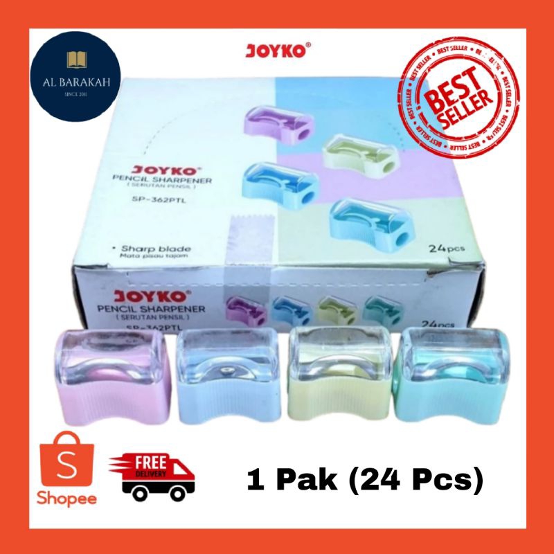 Jual 1 Pak 24 Pcs Rautan Serutan Sharpener Joyko Sp 362ptl