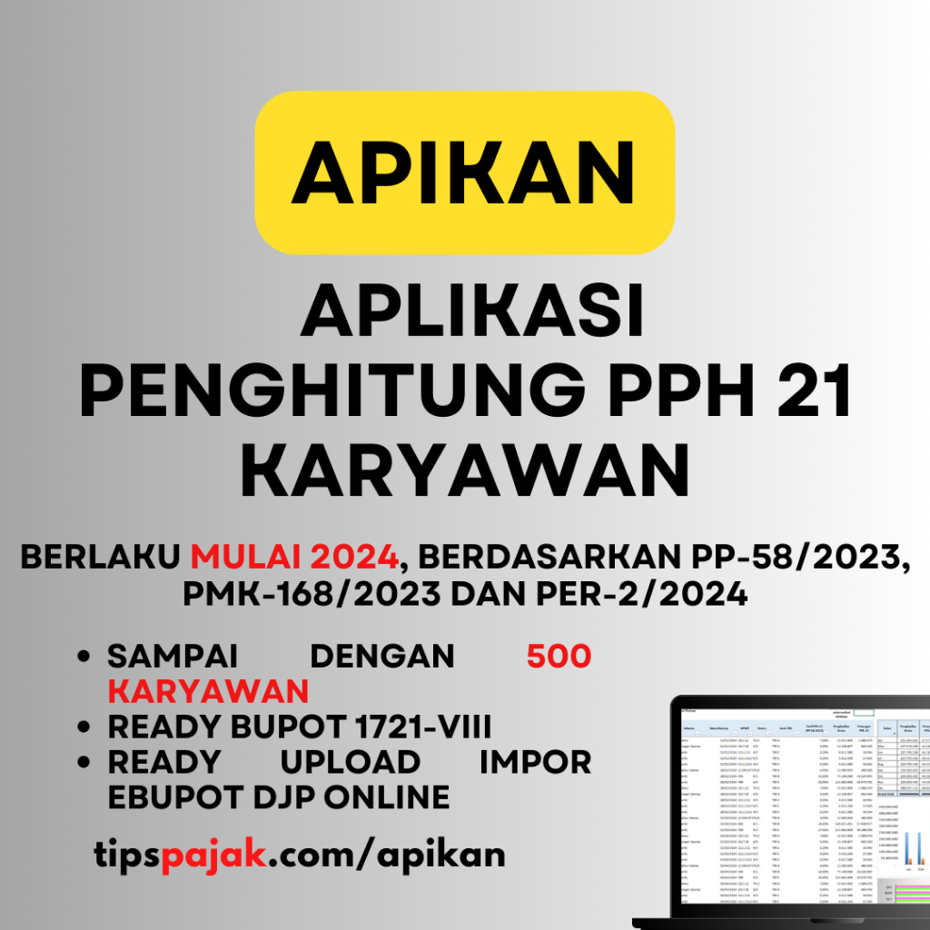 Jual APIKAN - Kertas Kerja Excel PPh 21 2024 - Aplikasi Penghitung PPh ...