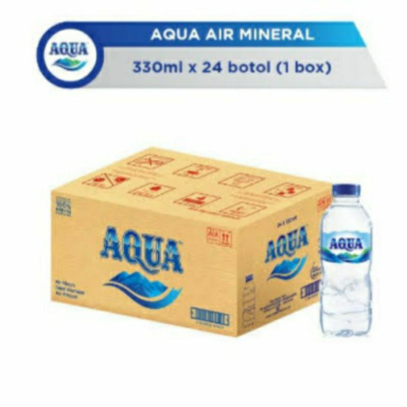 Jual Air Mineral 330mL 1 Dus Isi 24 Botol Mini Aqua | Crystalin | Vit ...