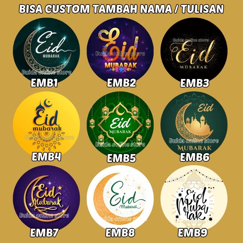 Jual Stiker Sticker Label Hangtag Happy Eid Mubarak Kartu Ucapan ...