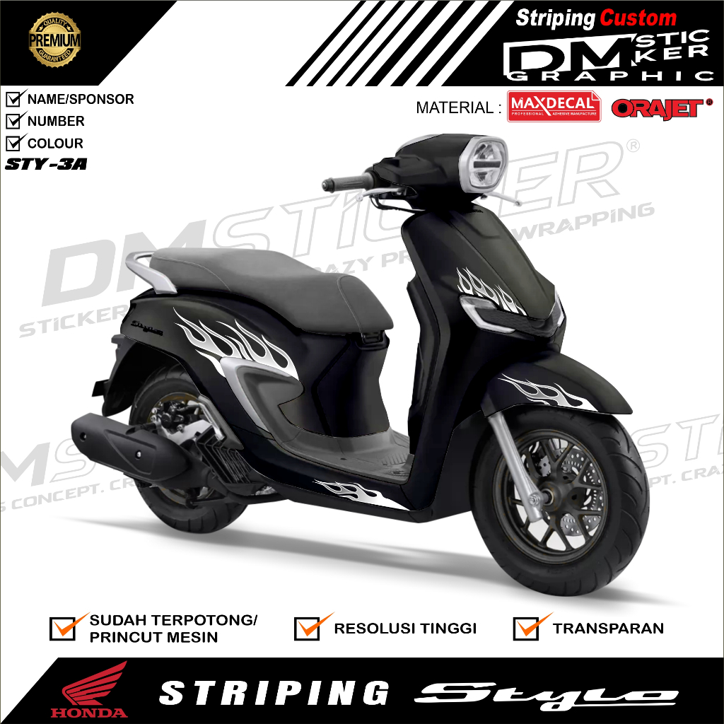 Jual STIKER MOTOR HONDA STYLO - STRIPING TRANSPARAN STYLO 160 CLASIC ...