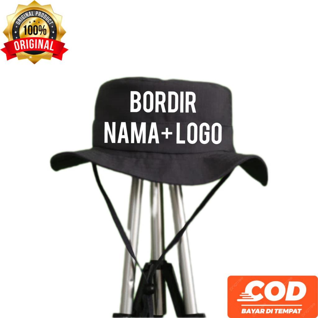 Jual topi rimba custom nama logo bordir komputer ukuran dewasa dan anak ...