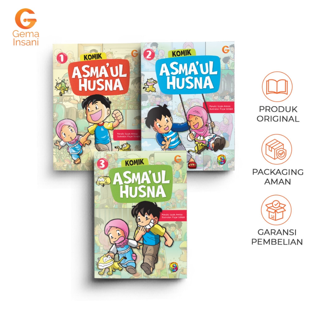 Jual Gema Insani Komik Anak 1 Set Asmaul Husna 3 Buku 99 Names Of Allah