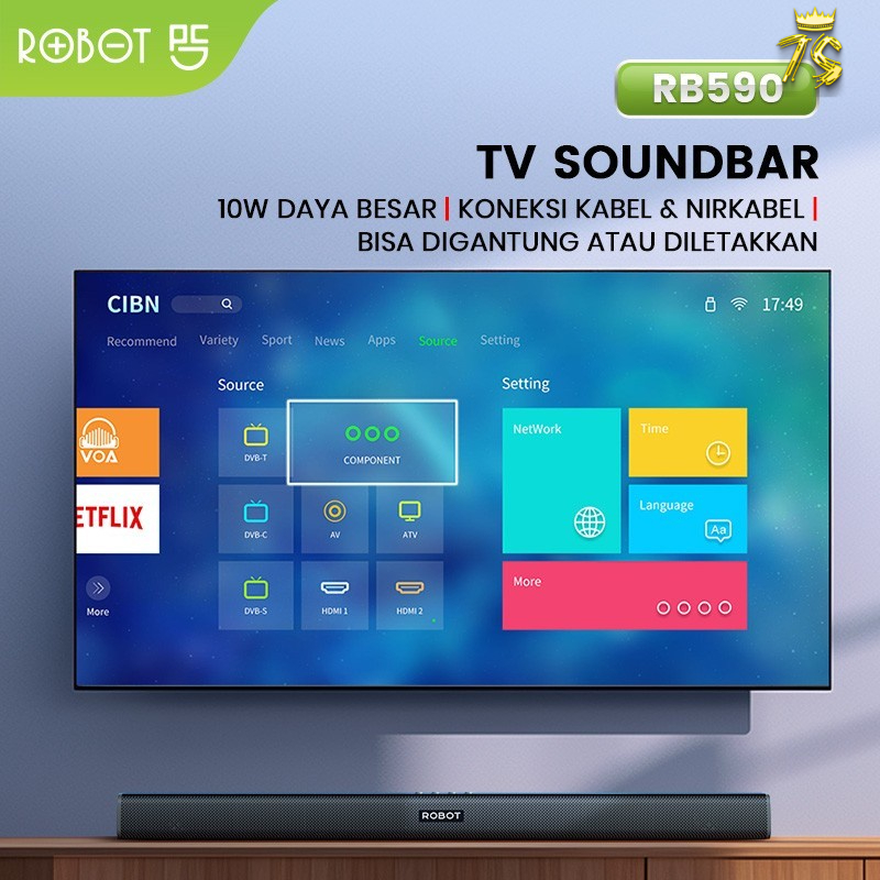 Jual ROBOT RB590 Soundbar Speaker TV Wireless 5.3 Home Theater Dual ...