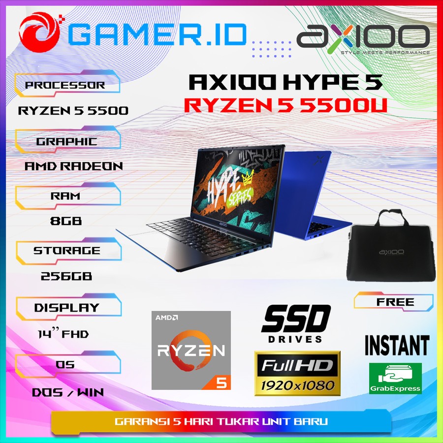 Jual AXIOO HYPE 5 AMD Ryzen 5 5500U 8GB 256GB 14