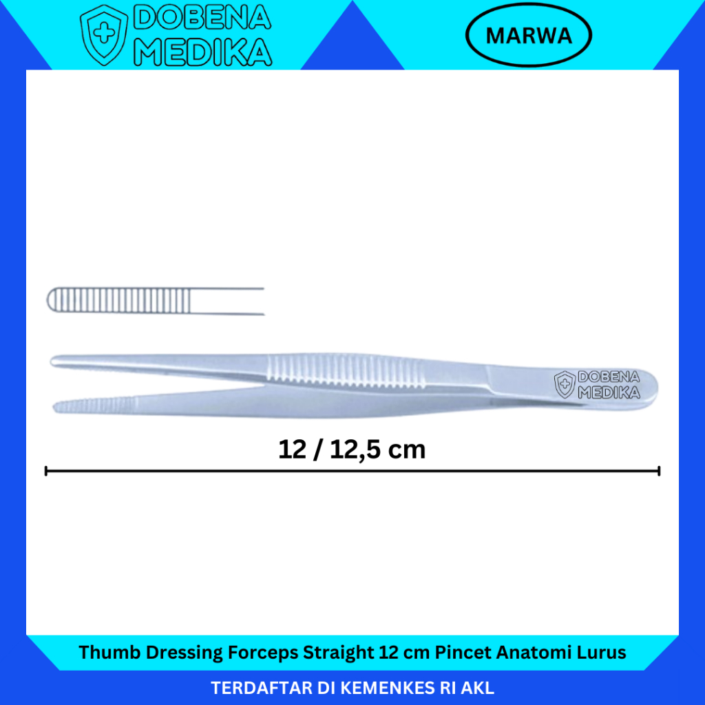 Jual Pinset Anatomi Lurus 12 cm / Pincet Medis / Thumb Dressing Forceps ...