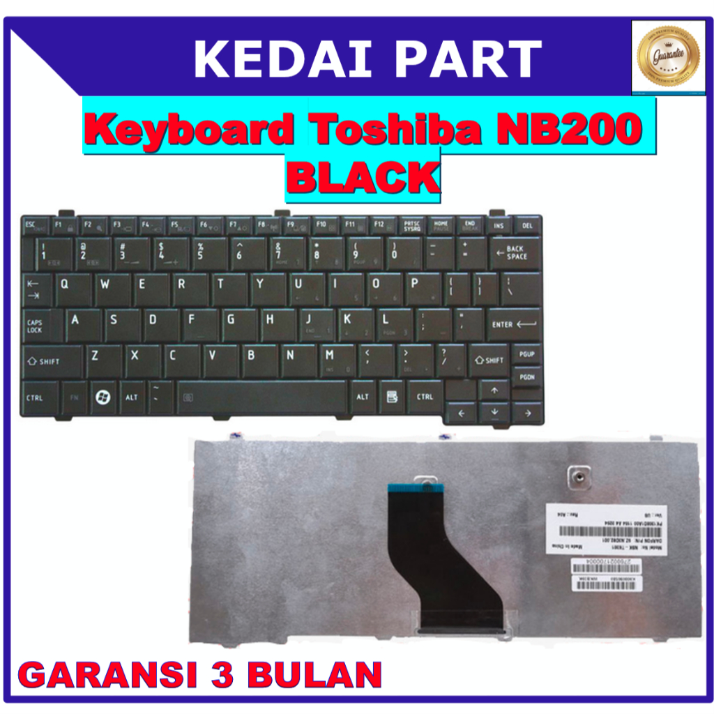 Jual KEYBOARD TOSHIBA NB520 NB500 NB510 NB200 NB201 NB205 NB250 BLACK ...