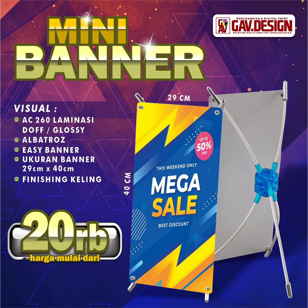 Jual MINI BANNER FREE STANDING / BANNER PROMOSI / BANNER TOKO / BANNER ...