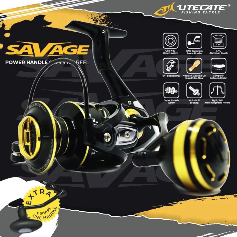 Jual Reel Spinning Utecate SAVAGE (Power Handle) Shopee Indonesia