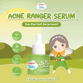 PIGEON TEENS ACNE RANGER SERUM| Serum Remaja untuk Kulit Berjerawat | 1% Willowbark Extract | Witch Hazel Extract| Niacinamide