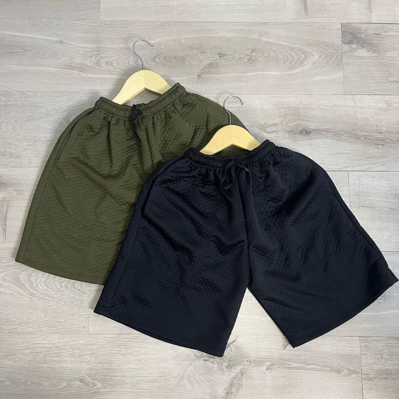 Paket 4 pcs celana pendek pria wanita comfort diamond knit celana boardshort