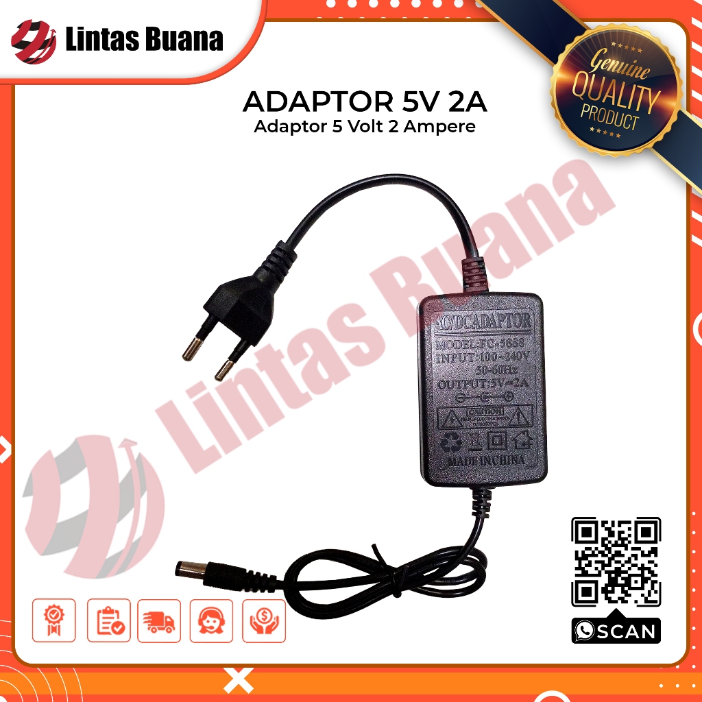 Jual Adaptor 5V 2A ( 5 Volt 2 Ampere ) Untuk Media Converter HTB ...