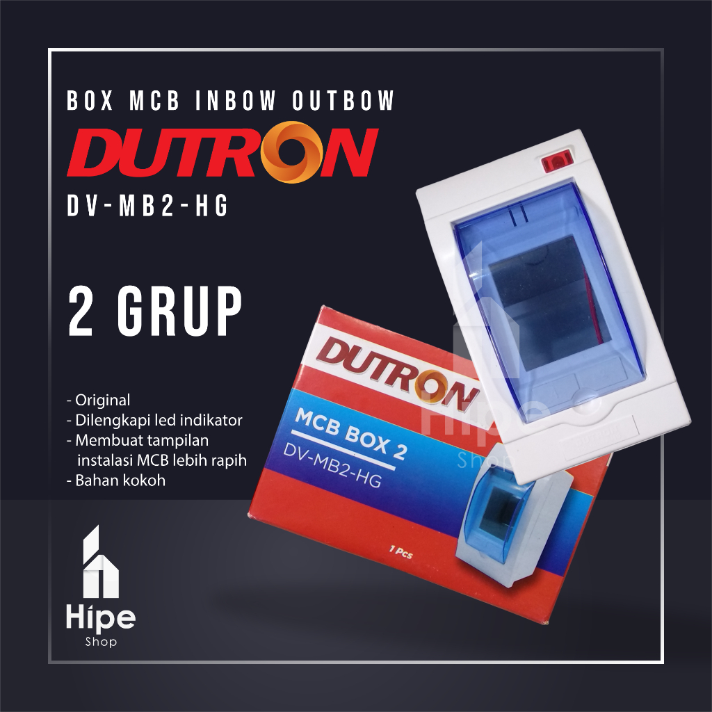 Jual Box MCB indikator Dutron isi 2 Grup Outbow Inbow DV-MB2-HG / isi 1 ...