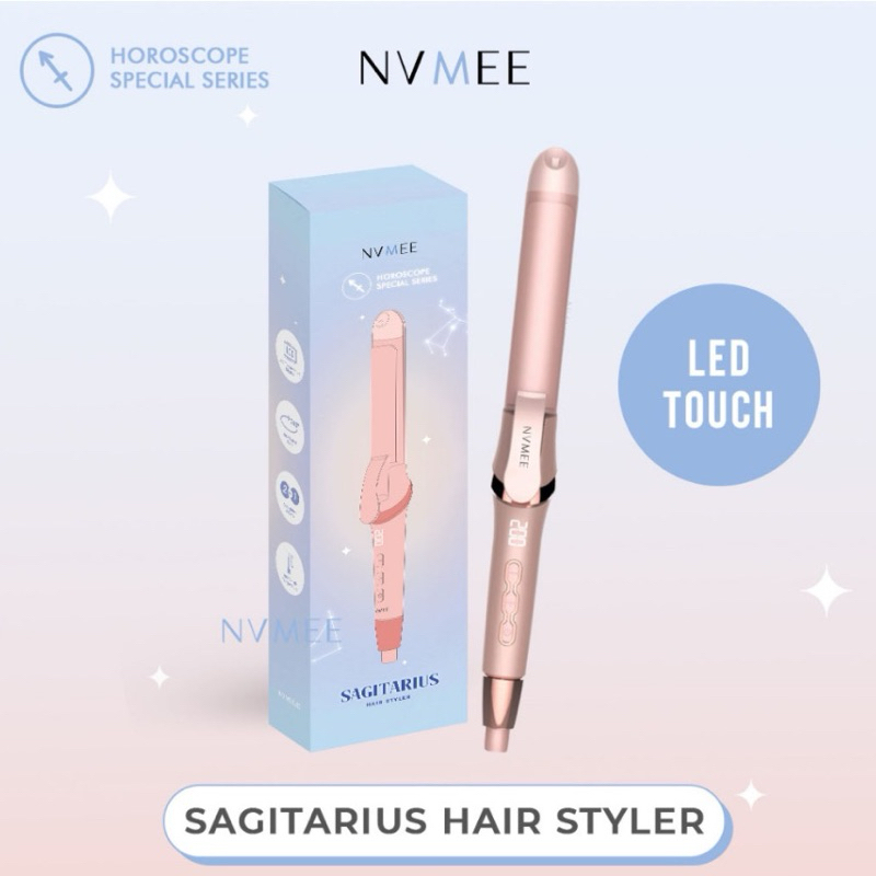 PRE - ORDER] NVMEE - Catokan Rambut 2in1 LED Touch Sagitarius Hair Styler