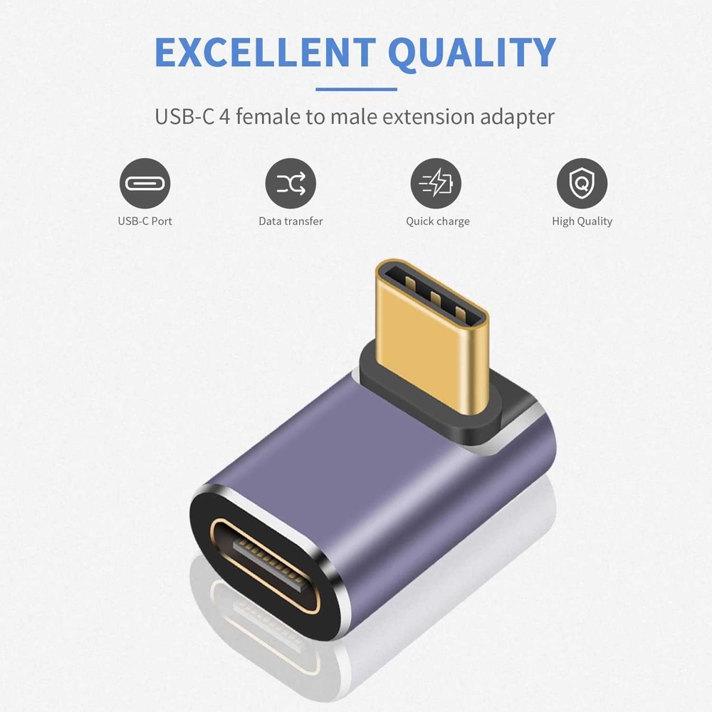 Jual Adapter L Shape USB Type C Male to Female - High Speed CBK40 For ...