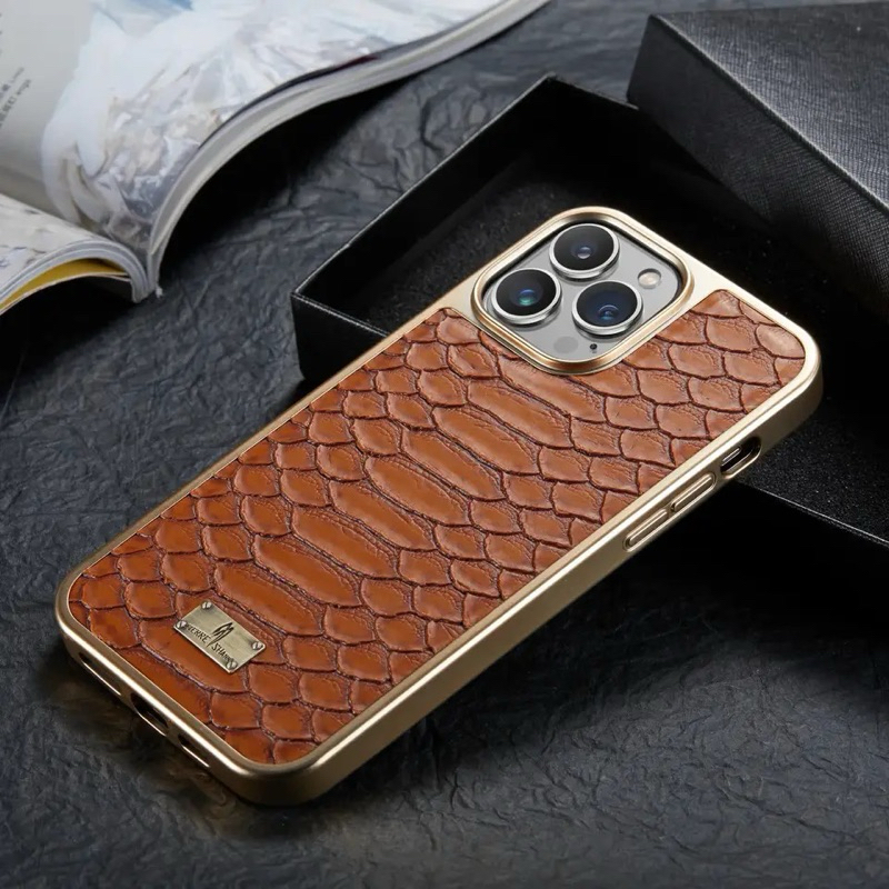 Jual case casing PU LEATHER PYTHON SNAKE SKIN PATTERN ELECTROPRLATED ...