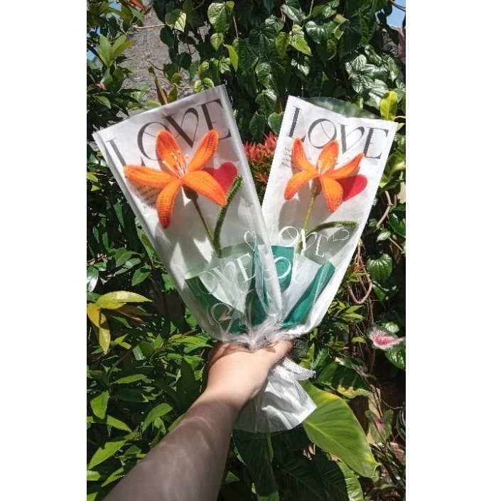 Jual Bunga Lily Single Flower Buket pipe cleaner kawat bulu/buket ...