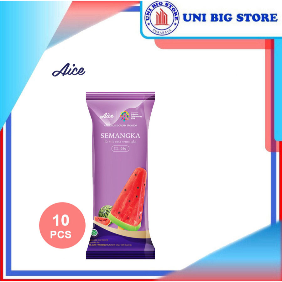 Jual Aice Watermelon Ice Cream Stick 65 Gr X 10 Pcs Es Krim Semangka Shopee Indonesia