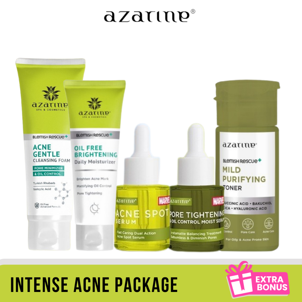 Jual Azarine Intense Acne Package Facial Wash, Toner, Moisturizer