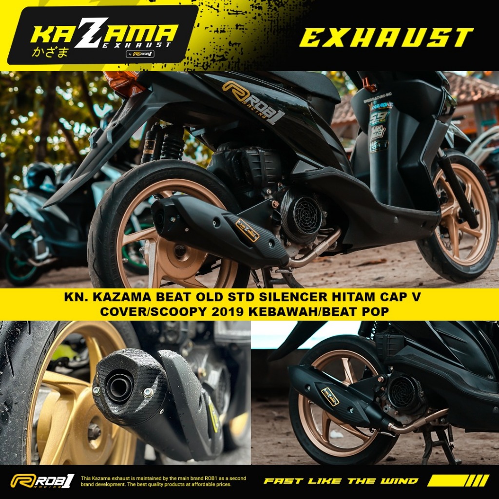 Jual ROB1 KAZAMA BEAT OLD STD SILENCER HITAM CAP V COVER SCOOPY 2019 ...