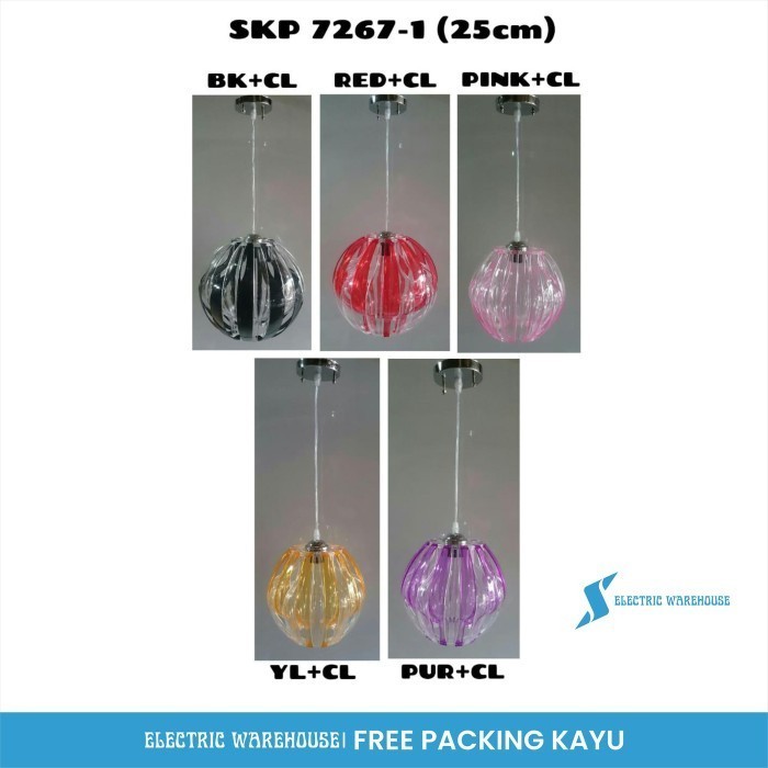 Jual LAMPU HIAS GANTUNG RUANG TAMU MEWAH MINIMALIS SKP - 7267/1 YL+CL