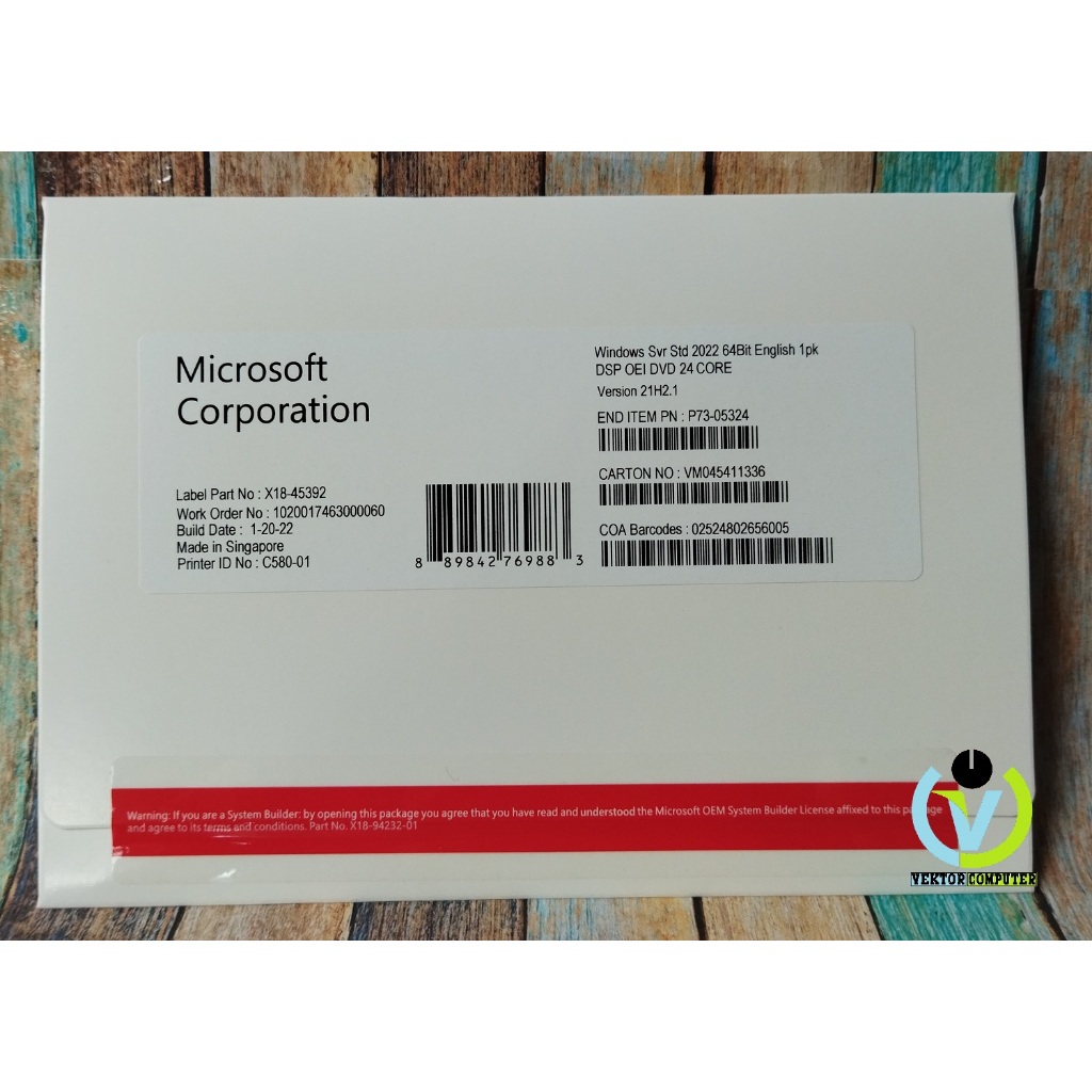 Jual Windows Server 2022 Standard 24 Core 5 CALs With COA DVD Original ...