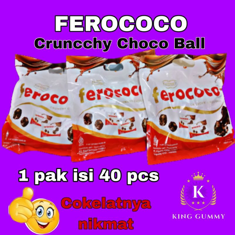 Jual FEROCOCO CRUNCCY COKELAT BULAT nikmat 1 pak isi 40 pcs | Shopee ...