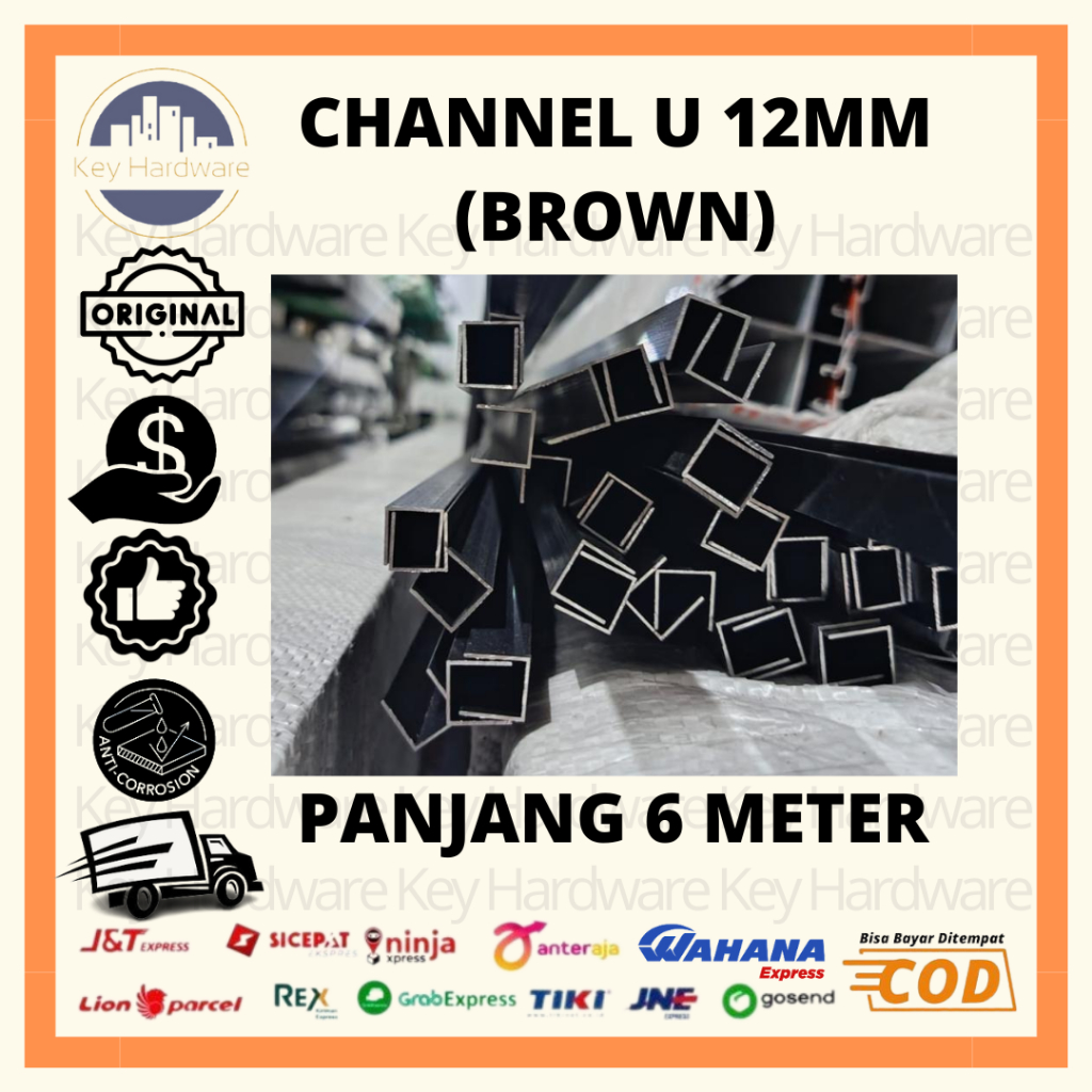 Jual KEY - Channel U/ List U Alumunium 12MM Panjang 6 METER | GRATIS ...