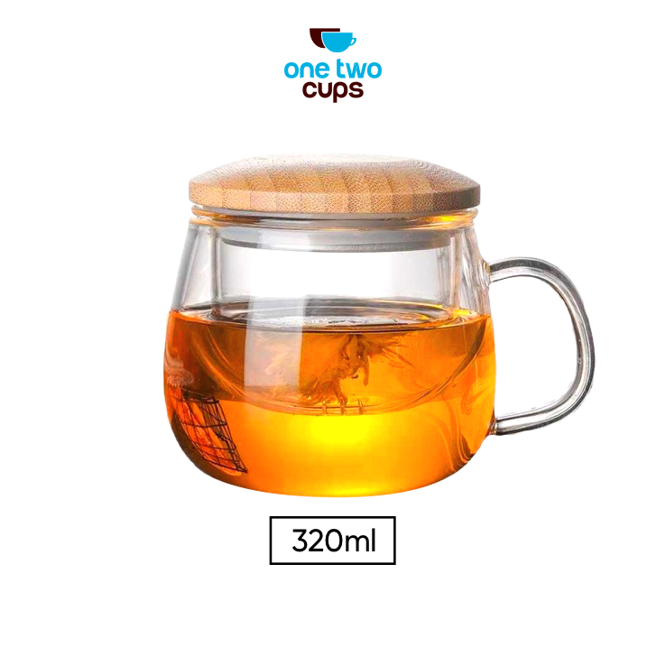 One Two Cups Gelas Cangkir Teh Tea Cup Mug with Infuser Filter - C225