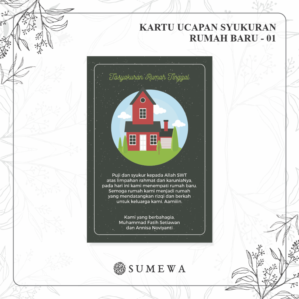 Jual Kartu Ucapan Tasyakuran Rumah / Kartu Ucapan Syukuran Rumah