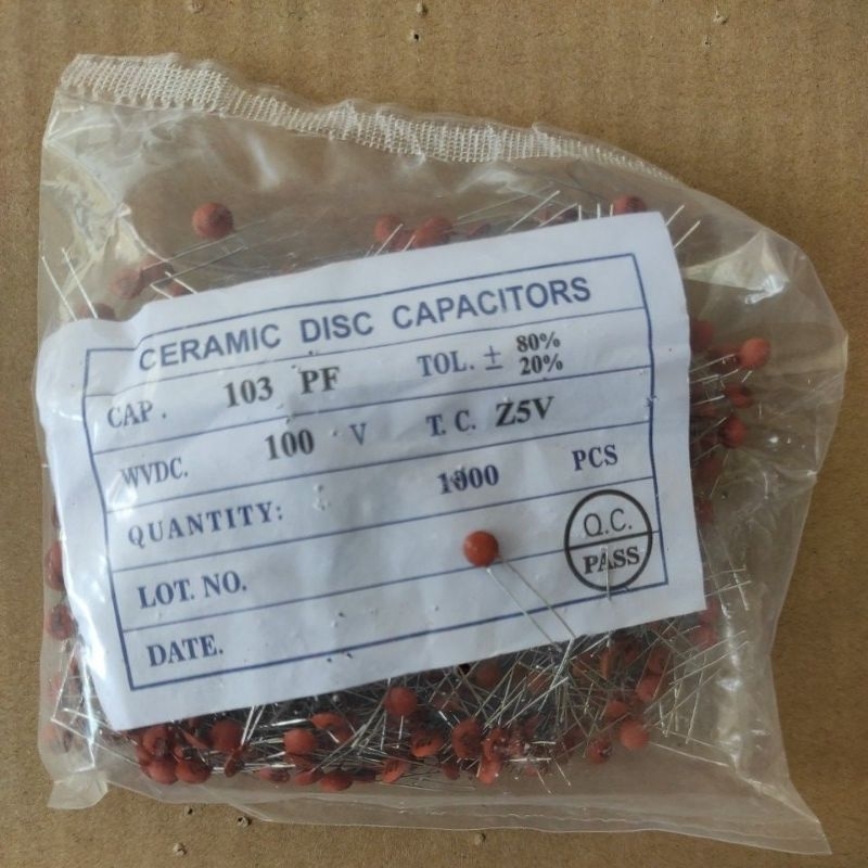 Jual 1.000 pcs Kapasitor keramik 103 capacitor ceramic 10 n | Shopee ...