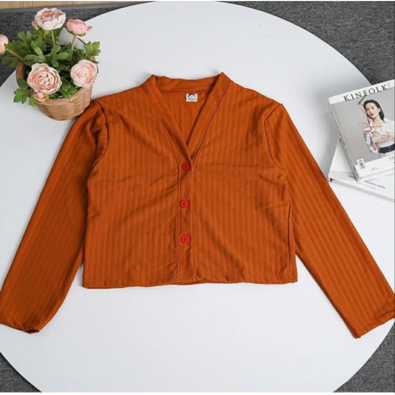 Jual Gfs Akemi Hornet Knit Crop Cardigan Shopee Indonesia