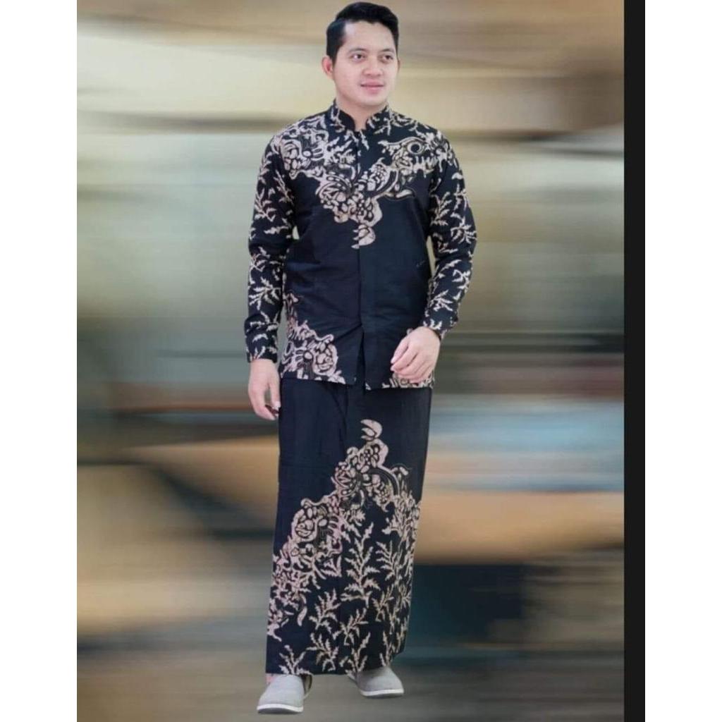 AKAR Batik Solo Halus Pria  Sarung Setelan Baju Koko(Full Furing)