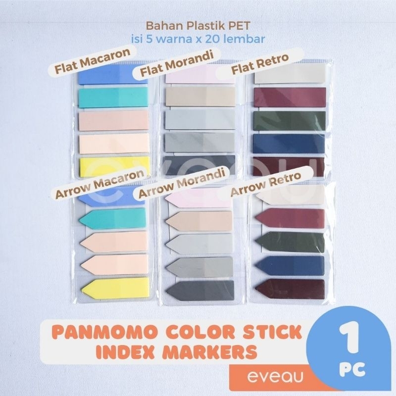 Jual Panmomo Color Stick Index Markers Isi Lembar Label Warna Penanda Catatan Tempel